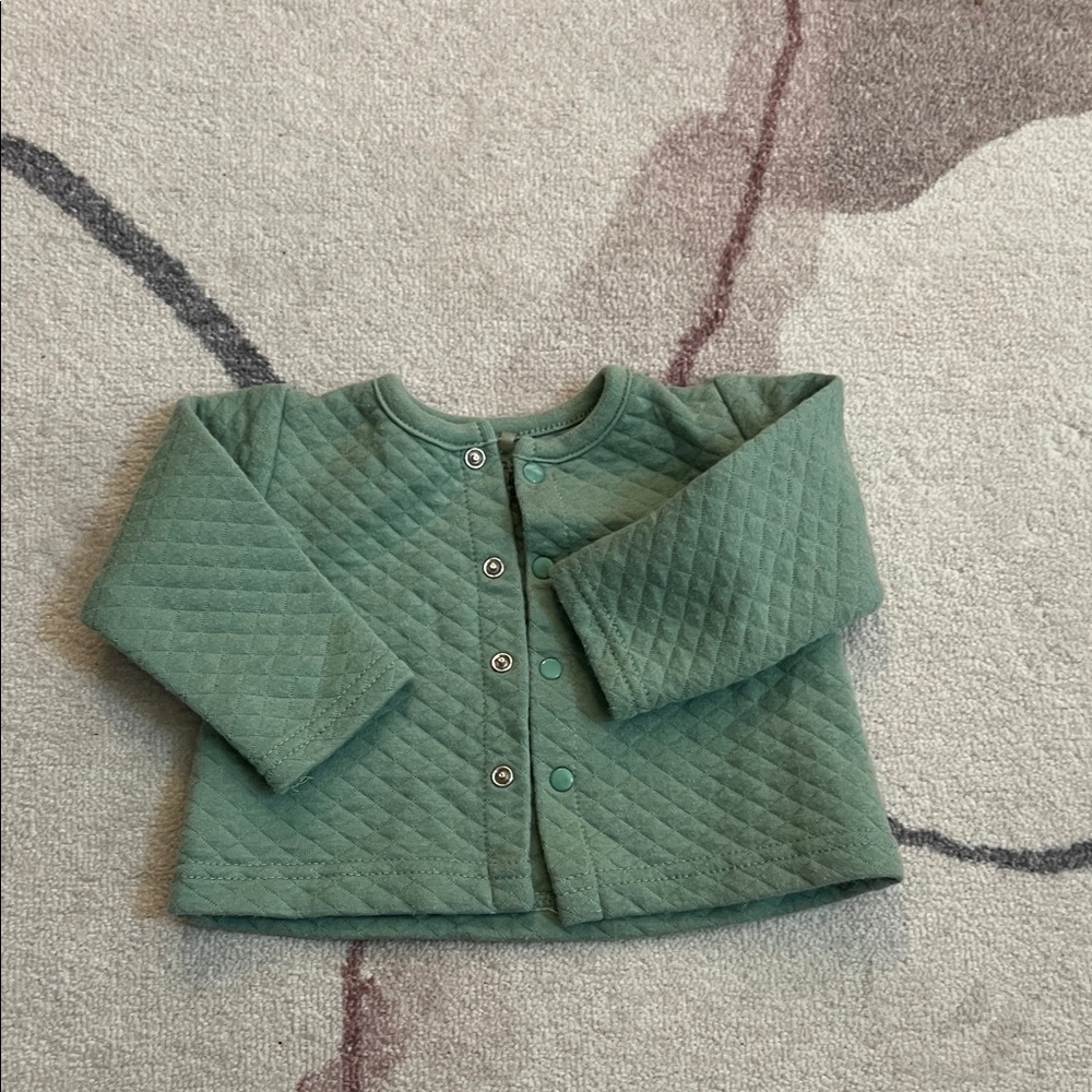 Quilted Green Kids Sweater